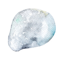 Watercolor illustration of hand drawn stone