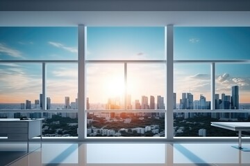 City view from modern business office.