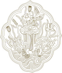 Vector sketch illustration of greek roman classical ornamental architectural design