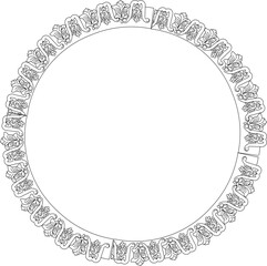 Vector sketch illustration of classical ethnic ornament design or Greek Roman Doric circle frame decoration