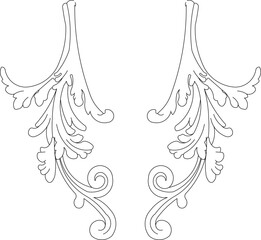 Vector sketch illustration of classic floral ornament design for completeness of the image