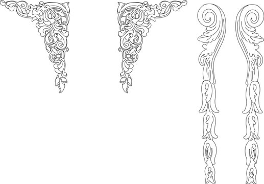 Vector sketch illustration of classic floral ornament design for completeness of the image