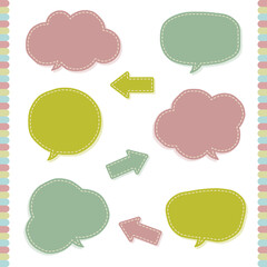 大人ガーリーでシンプルなベクター吹き出しセット