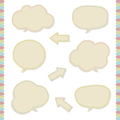 大人ガーリーでシンプルなベクター吹き出しセット