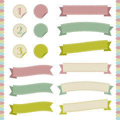 大人ガーリーでシンプルなリボンとアイコンセット