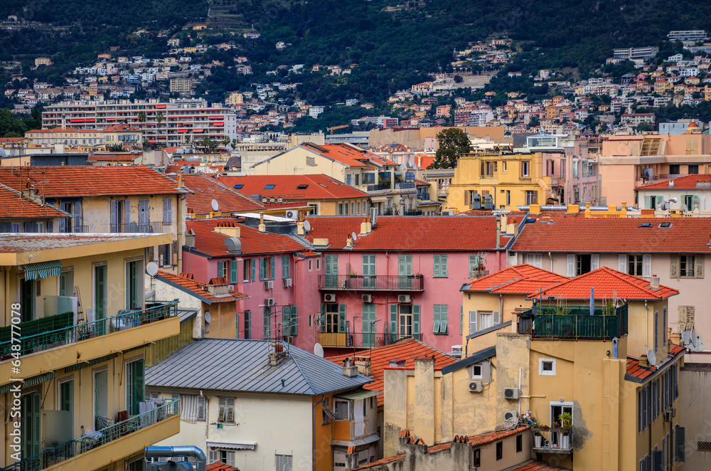 Canvas Prints aerial view of the bourgeois buildings and terracotta rooftops of the carre d'or golden square chic 