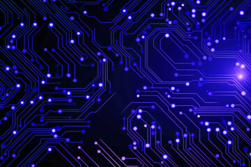 The printed circuit board of a modern computer. Motherboard for electronic systems and equipment.