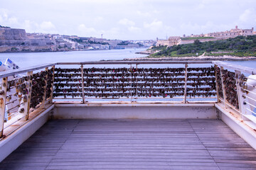 Love padlocks in the city of Sliema, Malta