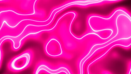 Glowing pink color wavy line. Wavy liquid line glowing 4k.