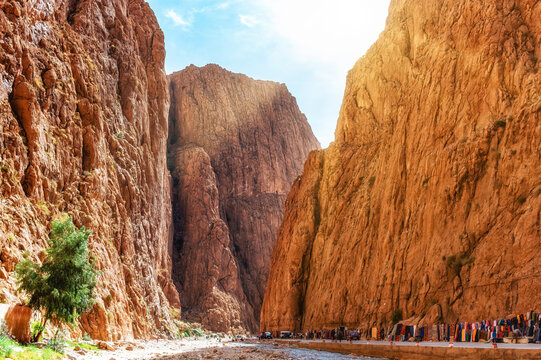 Todgha Gorge, a canyon in the High Atlas Mountains in Morocco, near the town of Tinerhir.