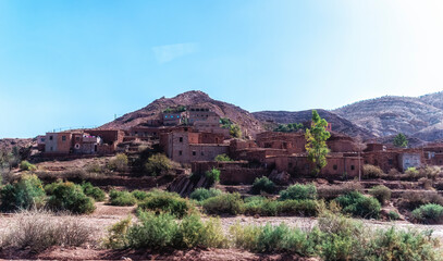 A Berber village at the Atlas Mountains in southeastern of Morocco