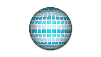 Fototapeta na wymiar Geometric abstract line attached on a sphere. Geometric sphere globe isolate on white.