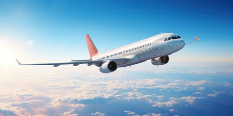 Fototapeta na wymiar Passenger plane riding the sky