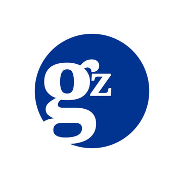 GZ company name initial letter monogram with blue color.