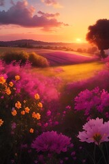 Obraz premium Masterpieces Fruit, Strawberry Berries, oranges, avocados, grapes, flower gardens the sun shines, millions of dew drops in a peaceful garden, tranquility, charm, bokeh.