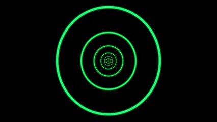 Green color abstract graphics background. Green color circular line with black background.