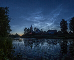 silvery clouds on a summer evening