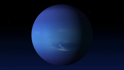 Naklejka na ściany i meble Neptune planet on sky with blue color glossy starry sky background.