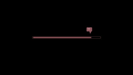 Digital technology neon abstract isolated brown color loading bar on black background
