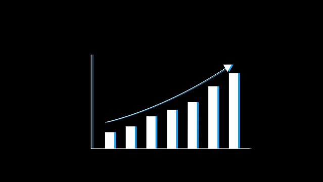 Business profit graph chart and success arrow illustration background.