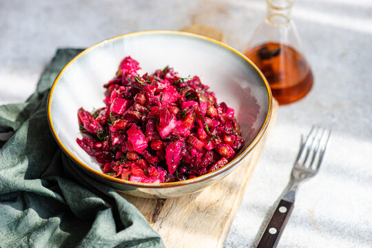 Healthy salad with beetroot vegetable