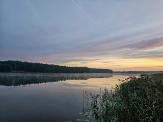 lake at sunset. peace of mind