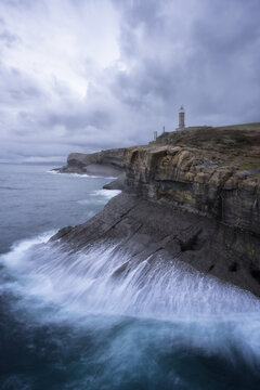 Faro Mayor en Santander y el temporal