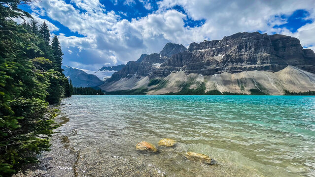 Bow Lake near Banff, in Alberta, Canada.