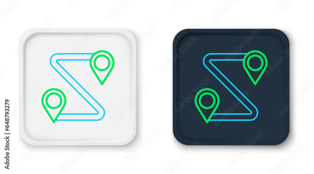 Poster line route location icon isolated on white background. map pointer sign. concept of path or road. gp
