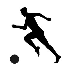 Fototapeta na wymiar Vector flat design soccer player silhouette illustration