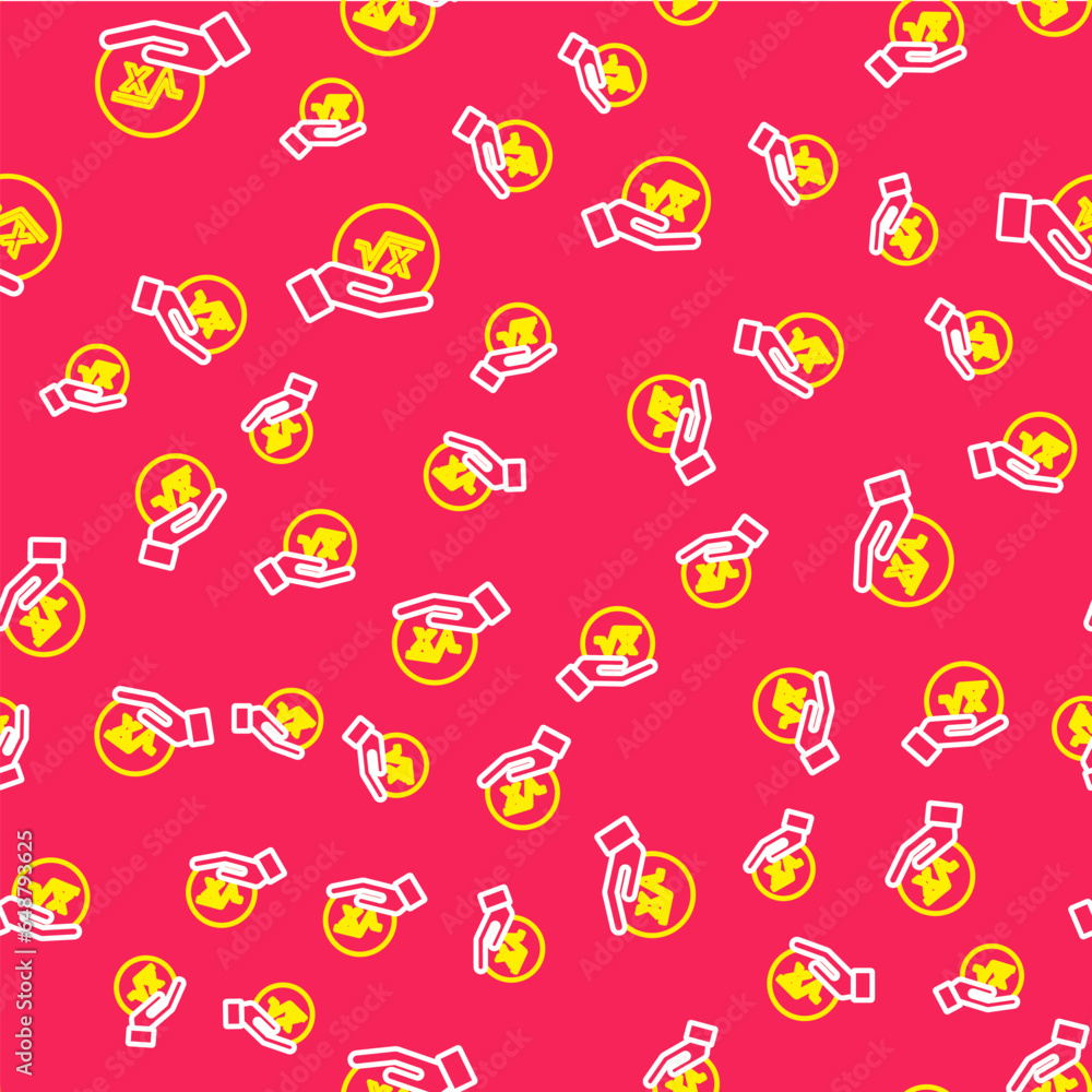 Poster line square root of x glyph icon isolated seamless pattern on red background. mathematical expressio