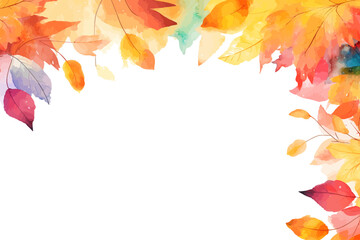 Naklejka na ściany i meble Panorama Autumn Colorful watercolour Background. Vector illustration design.