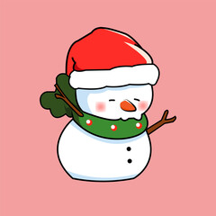 cute snowman vector