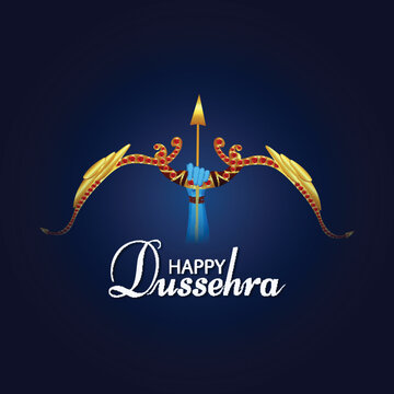 Vector illustration of happy dussehra celebration