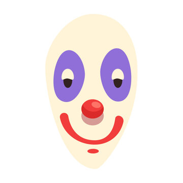 Vector creepy clown face on white background