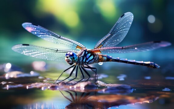 A serene image capturing the agility of a dragonfly's flight