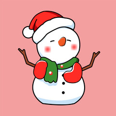 cute snowman vector