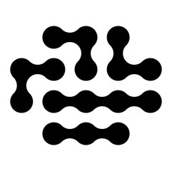 Fototapeta premium Black metaball dynamic shape dots pattern geometric flat design