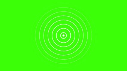Radio Wave illustration effects on Green Screen background. circle waves in white background.