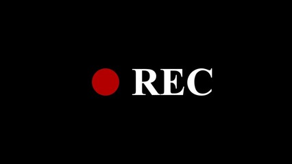 Illustration the REC icon. Audio and video recording concept. black background.