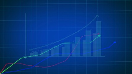 Business graph chart. business profit concept success arrow illustration background.