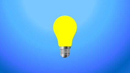 Untitled-3 bulb on blue background.3D light bulb with glowing on deep dark blue background . Dark background [Recovered]