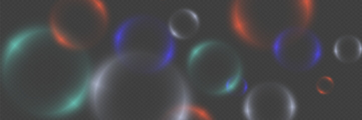 
Abstract background with neon bubbles, iridescent multi-colored glass balls or spheres.