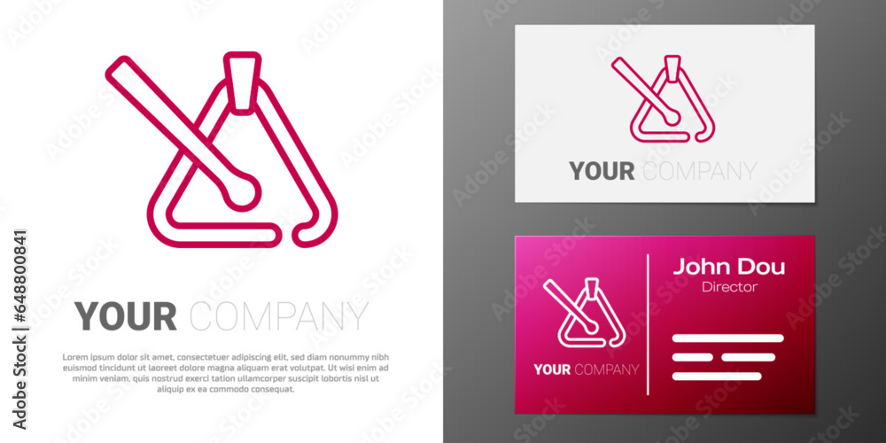 Poster logotype line triangle musical instrument icon isolated on white background. logo design template el