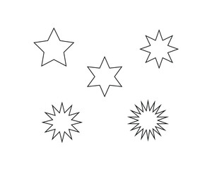 Sparkle vector icons set. Star sign collection.
