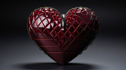 3d heart on black isolated