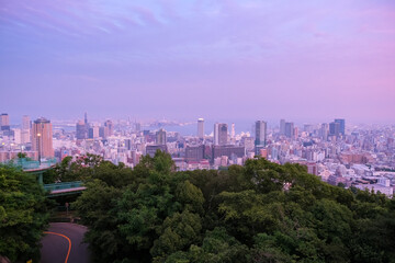 兵庫県神戸市 ビーナステラスから見る夕暮れの神戸市