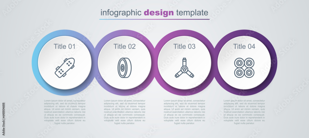 Canvas Prints Set line Skateboard, ball bearing, Y-tool and wheel. Business infographic template. Vector