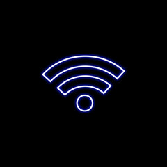 WiFi network symbol. internet indicator on black color illustration background.