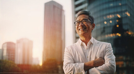 businessman in big city. Generative AI